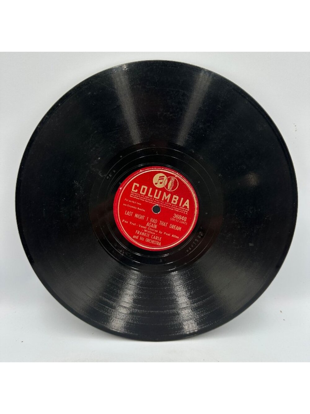 Frankie Carle Columbia 78 RPM Id Do It All Over Again Jazz Vocal